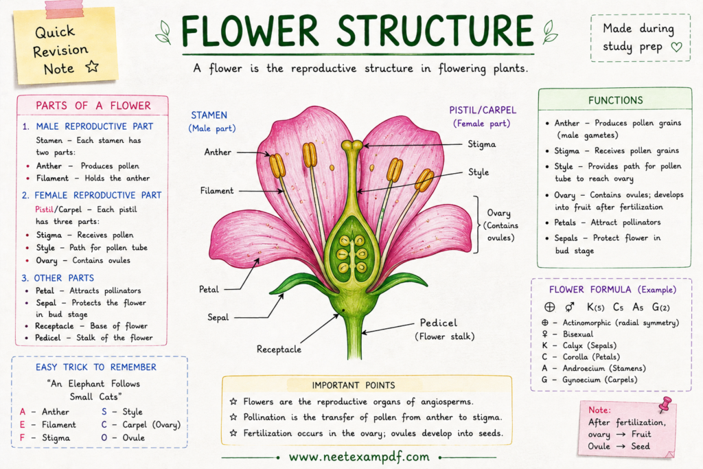 flower structure diagram for neet