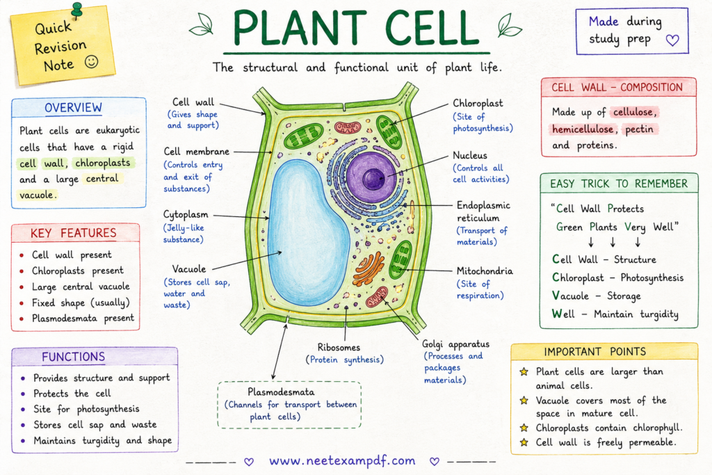 plant cell diagram for neet