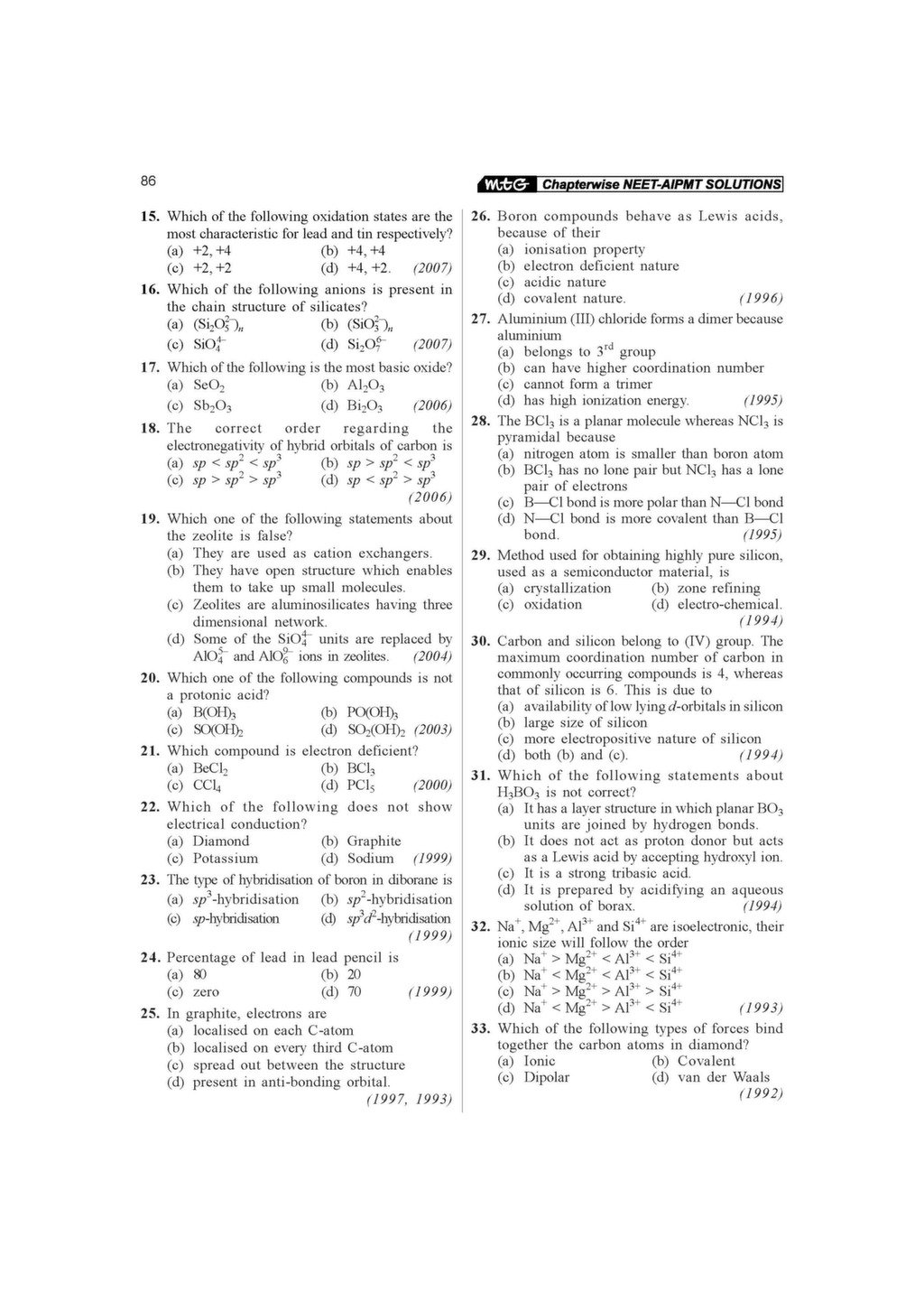 NEET MCQ questions for Chemistry | Neet Exam PDF